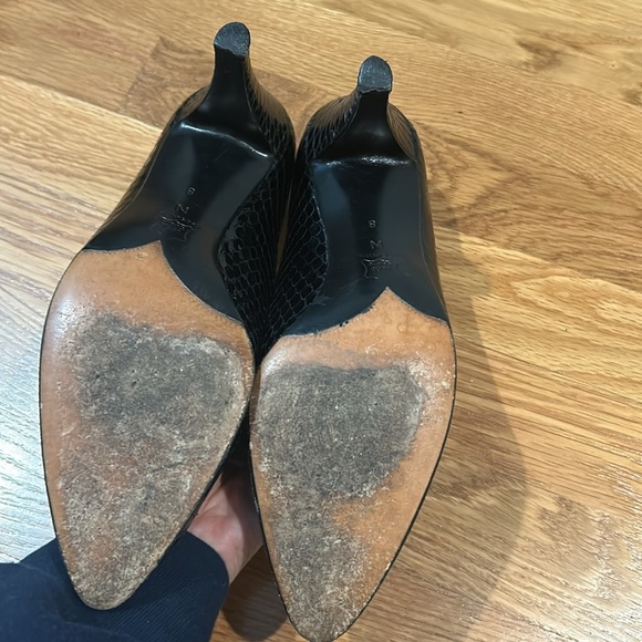 YSL Snakeskin Black Classic Pump 3” Heel Vintage Size 8  Made In Italy - Picture 12 of 12